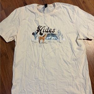 White Graphic T-Shirt with Desert Print